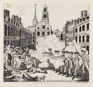 Den blodiga massakern av Paul Revere