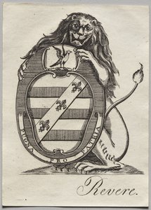Bokskylt: Vapensköld av Paul Revere II