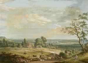 En avlägsen utsikt över Maidstone, från Lower Bell Inn, Boxley Hill (gouache på papper) av Paul Sandby