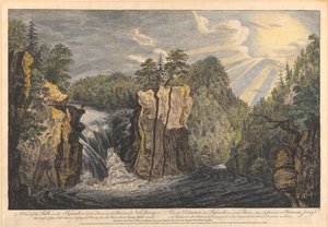 Utsikt över vattenfallen i Passaic, eller Second River, i provinsen New Jersey av Paul Sandby