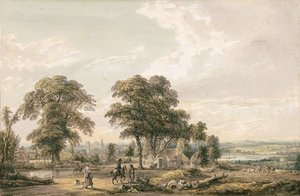 Approaching Rochester and the Medway av Paul Sandby