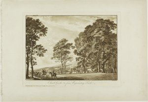Chirk Castle och ca. från Wynnstay Park av Paul Sandby