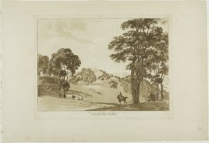 Denefawr Castle, plansch elva från Twelve Views in Wales av Paul Sandby