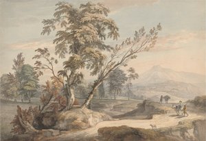 Italienskt landskap med resenärer nr. 2 av Paul Sandby