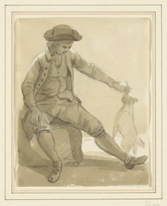Pojke som leker med en hund av Paul Sandby