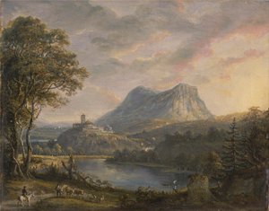 Landskap med en sjö av Paul Sandby