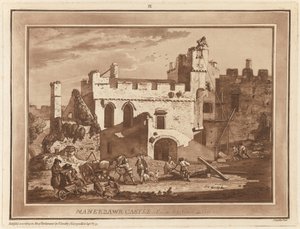 Manerbawr Castle från Inward Court av Paul Sandby