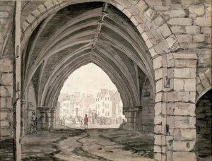 Del av Holyrood Abbey med utsikt över Canongate (penna och bläck med tvätt) av Paul Sandby