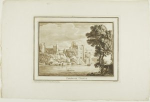 Pembroke Castle, från Twelve Views in Aquatinta från teckningar tagna på plats i södra Wales av Paul Sandby