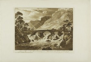 Pont y Pair över floden Conway ovanför Llanrwst i grevskapet Denbigh av Paul Sandby