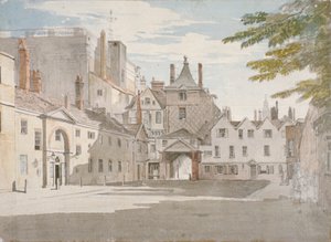 Scotland Yard med en del av Banketthuset, Whitehall, Westminster, London, c1776 av Paul Sandby