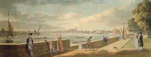 Utsikt mot Westminster från Somerset House terrass av Paul Sandby