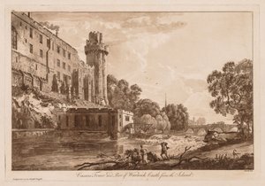 Utsikt över Warwick Castle: Caesars ägare och del av Warwick Castle från ön av Paul Sandby