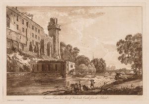 Utsikt över Warwick Castle: Caesars ower och en del av Warwick Castle från ön, 1776. av Paul Sandby