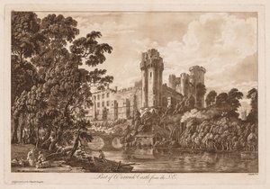 Utsikt över Warwick Castle: En del av Warwick Castle från sydost, 1776. av Paul Sandby