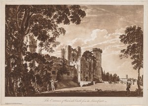 Utsikt över Warwick Castle: Ingången till Warwick Castle från nedre domstolen av Paul Sandby