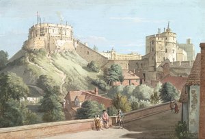 Windsor Castle: Runda tornet, Kungliga gården och Djävulstornet från Svarta staven av Paul Sandby