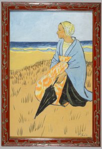 Bretonsk kvinna sittande vid havet av Paul Sérusier
