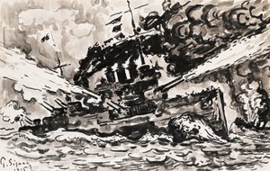 slagskeppskämpe av Paul Signac