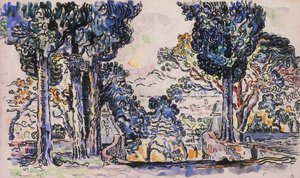 Cypresser i Sainte-Anne Saint Tropez av Paul Signac