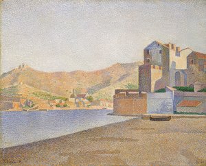 Der Stadtstrand, Collioure, Opus 165. / Collioure. Stadsstranden. Opus 165. 1887 av Paul Signac