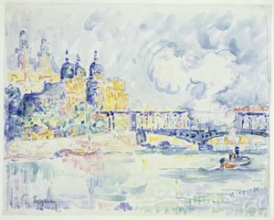 Seine med Trocadéro och Pont de Passy i Paris av Paul Signac
