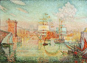 Ingång till hamnen i Marseille av Paul Signac
