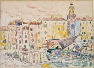 Från hamnen i Saint-Tropez av Paul Signac
