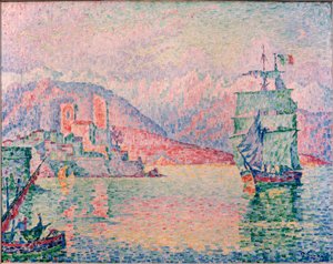 Antibes hamn i kvällsljuset av Paul Signac