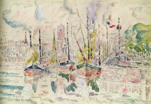 La Rochelle (akvarell på papper) av Paul Signac