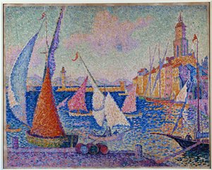 Le Quai. St. Tropez (olja på duk) av Paul Signac