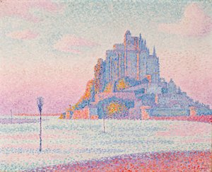 Mont Saint-Michel, solnedgång av Paul Signac