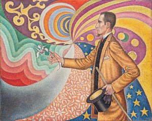 Opus 217. Mot emaljen av en bakgrundsrytmik med takter och vinklar, toner och nyanser, Porträtt av Felix Feneon 1890 (olja på duk) av Paul Signac