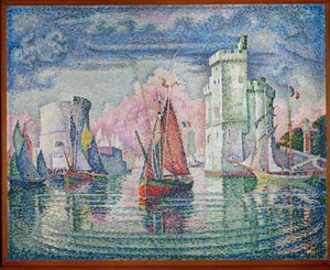Port de La Rochelle (målning på duk) av Paul Signac