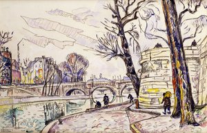 Kajen vid Seine, av Paul Signac