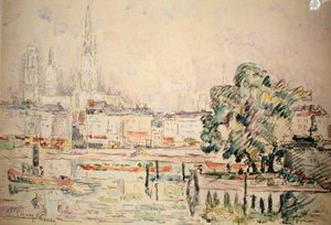 Rouen (akvarell på papper) av Paul Signac