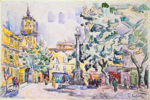 Torget på Hotel de Ville i Aix-en-Provence, tidigt 1900-tal av Paul Signac