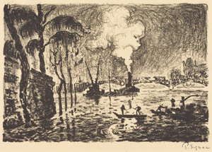 Seine i översvämning 1910 av Paul Signac