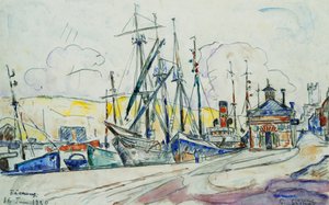 Hamnen vid Fecamp; Le Port a Fecamp, 1930 av Paul Signac