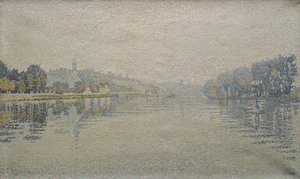 Vy över Seine vid Herblay, 1889 av Paul Signac