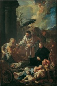 Saint Francis Xavier bland pestoffren i Goa
