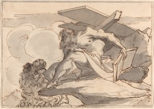Saint Hieronymus i vildmarken av Paul Troger