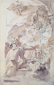 Jungfrun och Jesusbarnet med Sankt Bernard, 1700-talet.