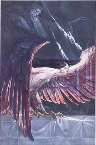 Ariel som en harpy, illustration från The Tempest, 1908