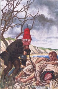Fyra ben och två röster: A most delikat Monster!, illustration från The Tempest, 1908 av Paul Vincent Woodroffe