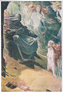 Hela famnen fem din far ljuger: av hans ben är koraller gjorda, illustration från The Tempest, 1908