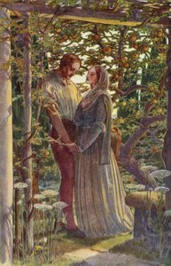 Stormen av William Shakespeare, akt III, scen 2 (lito i färg)