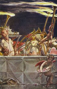 Stormen av William Shakespeare, akt III, scen 3 (lito i färg) av Paul Vincent Woodroffe