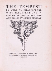 Titelsidesdesign, illustration från The Tempest, 1908 av Paul Vincent Woodroffe