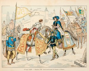 Illustration hämtad från boken "" Joan of Arc "" av Theodore Cahu och illustrerad av Paul De Semant (1855-1915): Den 13 maj